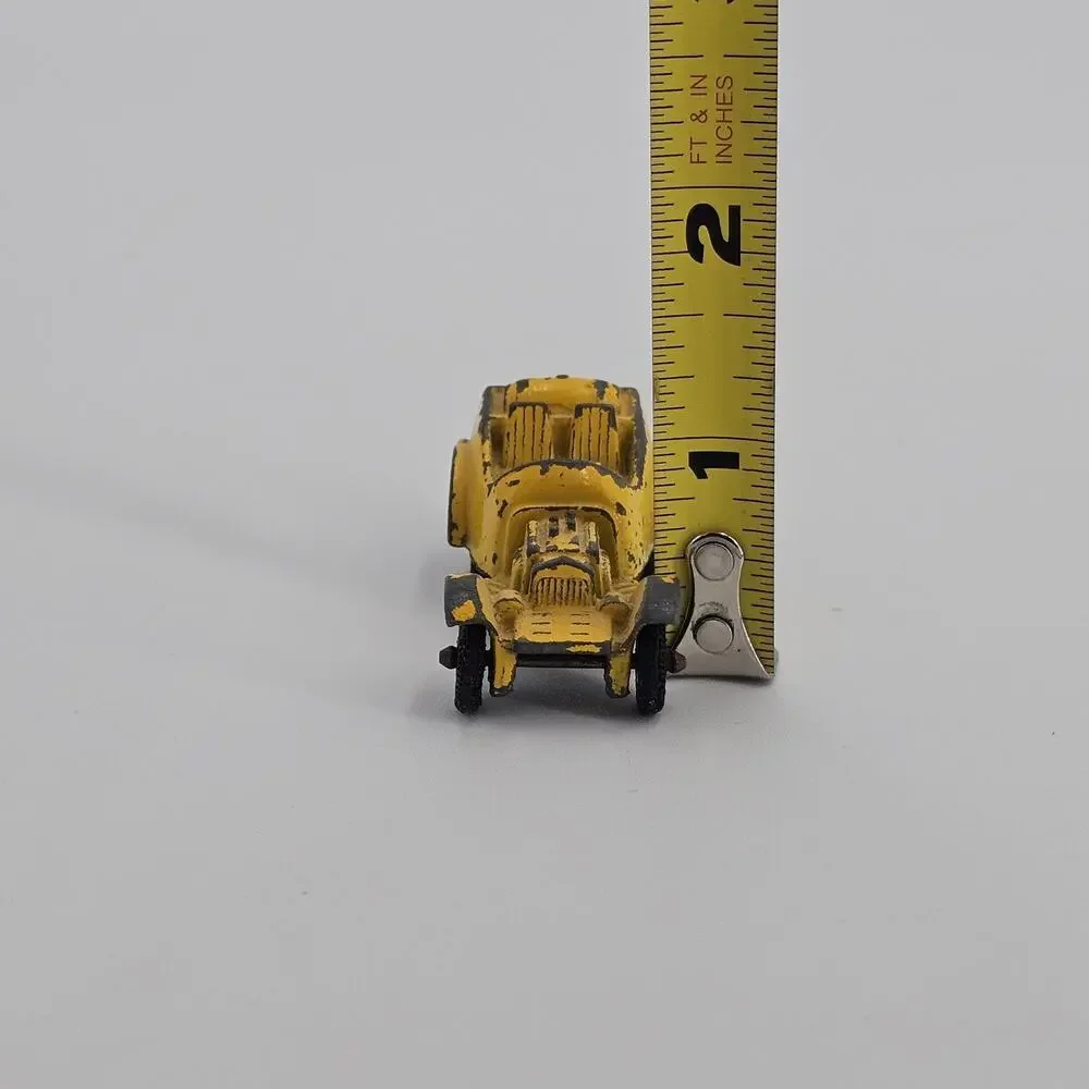 Vintage Tootsie Toy Car Die cast Yellow Roadster Hot Rod